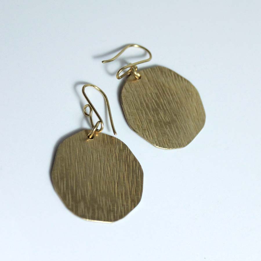 Brass Octagon Earrings - JEMB41 - Uneeka