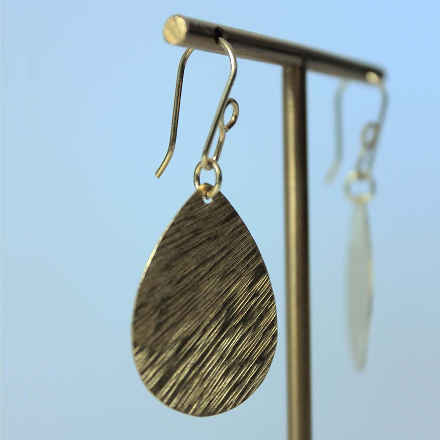 Brass Teardrop Earrings - JEMB40 - Uneeka