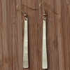 Brass Thin Bar Scratched Pattern Earrings - JEMB11 - Uneeka
