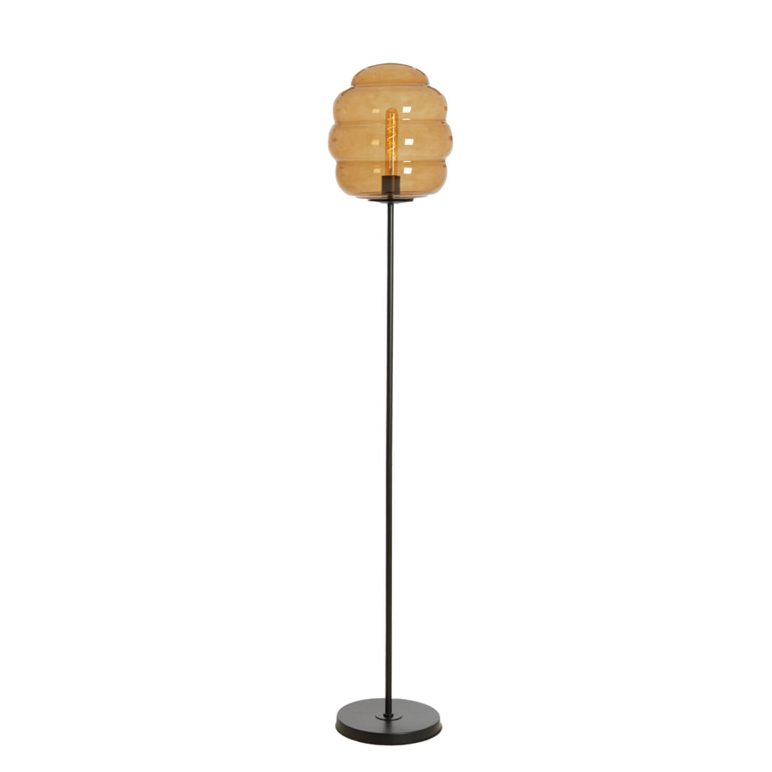 Brown Glass Beehive Style Floor Lamp - 1882764 - Uneeka