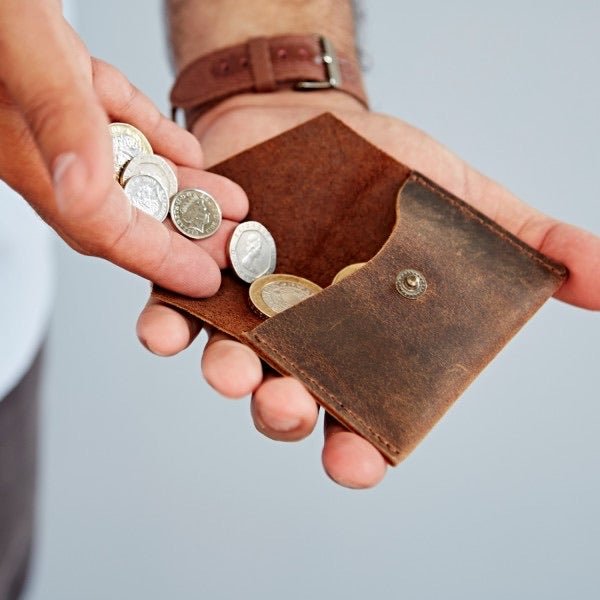 Buffalo Leather Coin Pouch - HIBLCH - BR - Uneeka