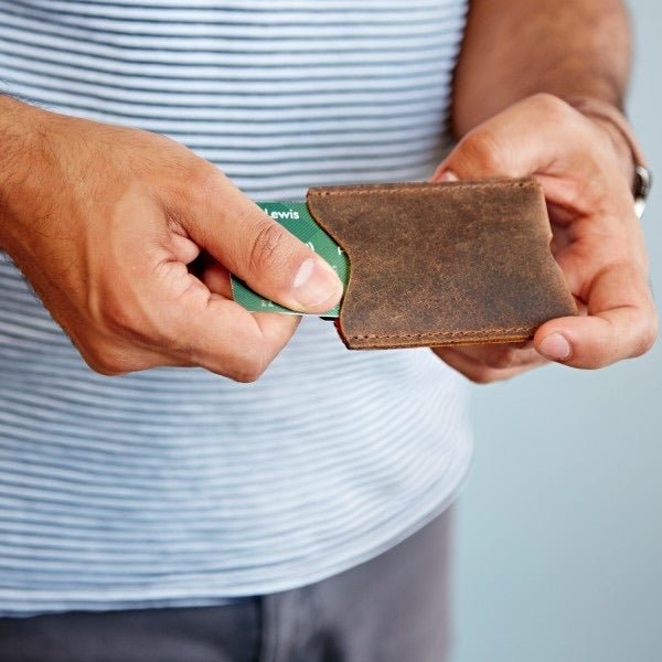 Buffalo Leather Travel Card Holder - HIBLCH1 - BK - Uneeka