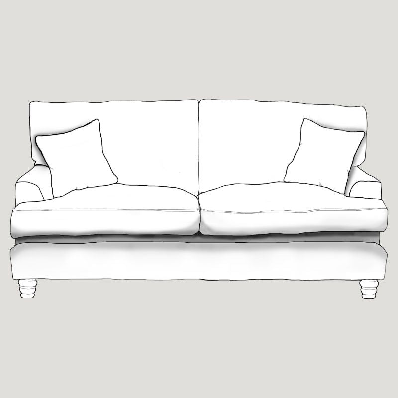 Canterbury 2 Seater Upholstered Fabric Sofa - Made To Order - Louise's Pick - J Brown Chamonix - 293 Linen - CANTER2 - Uneeka