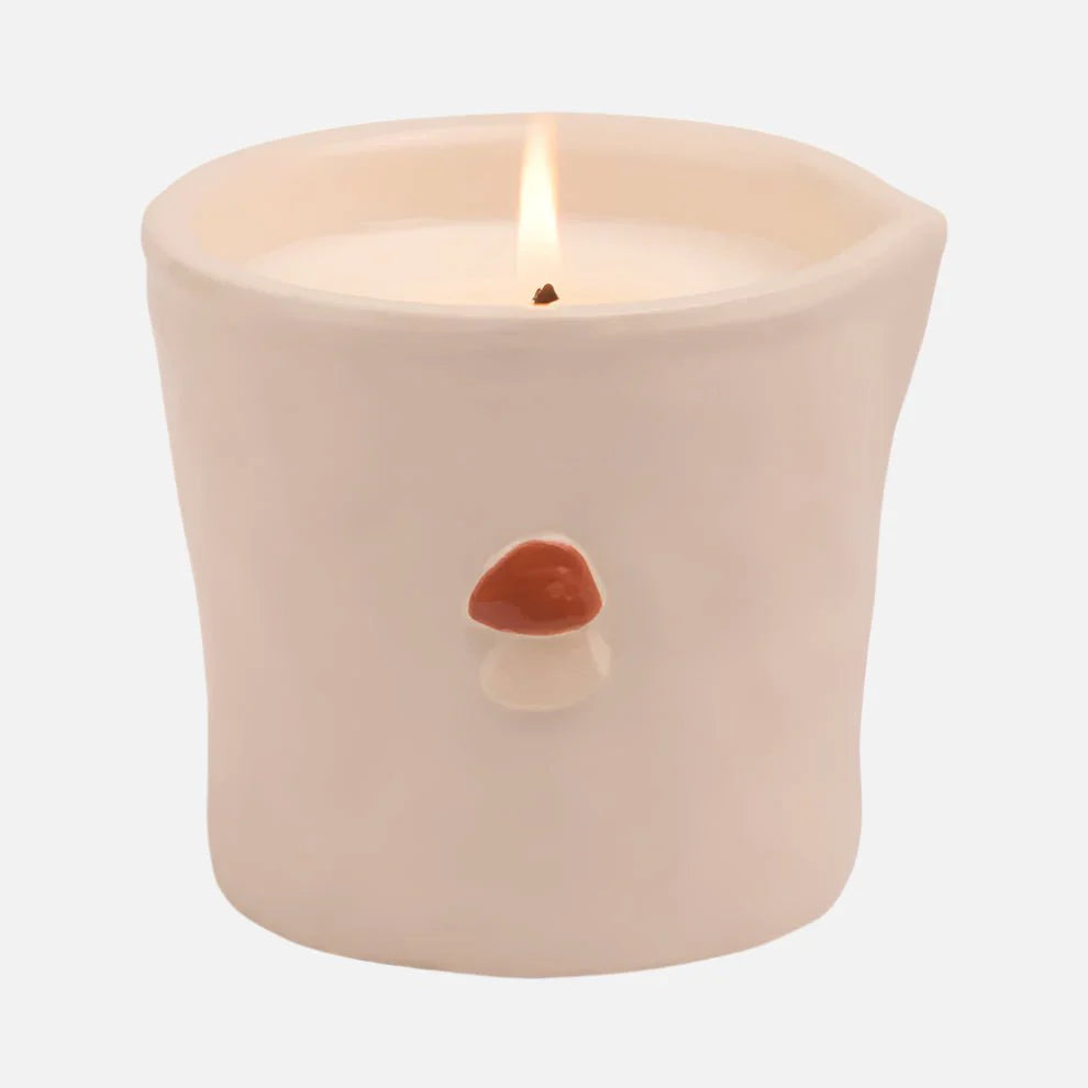 Ceramic Hand Painted Candle Wild Mushroom - BIS0804EU - Uneeka