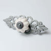 Ceramic Off White Knob with Filigree Backplate - 49.089OW.AI.50 - Uneeka
