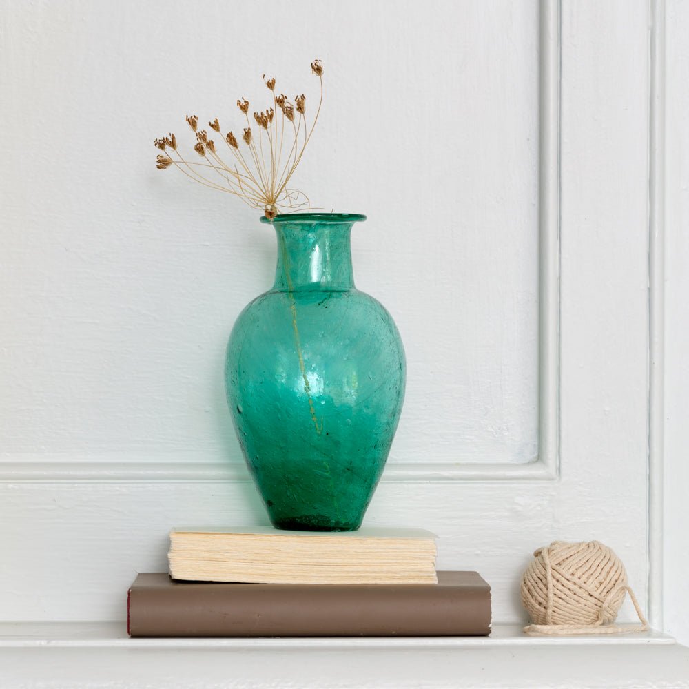 Chambal Vase Recycled Glass Teal - MK21822 - Uneeka