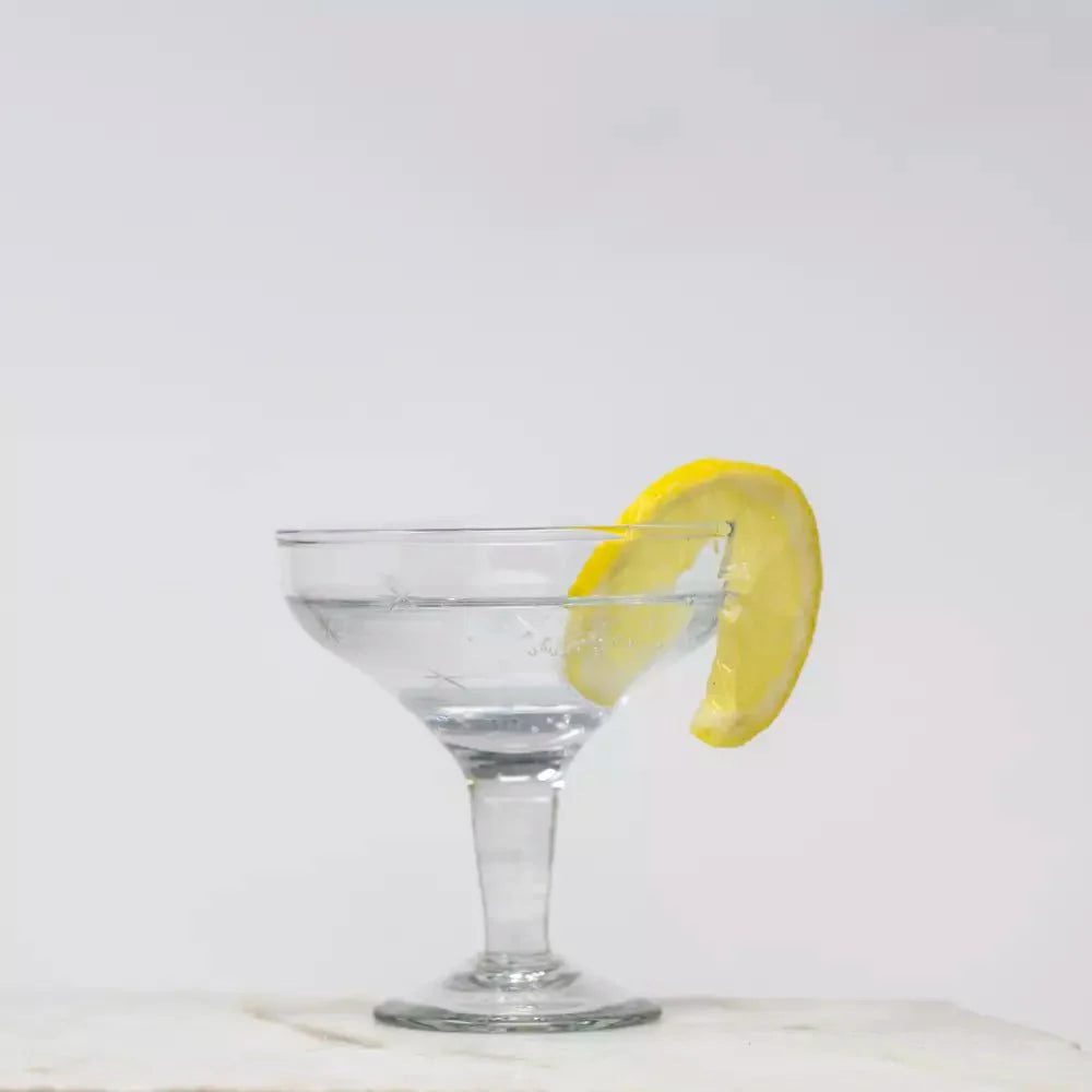 Champagne Coupe Etched Stars Glass - MK8216 - Uneeka