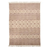 Chenille Block Print Rug With Tassels - R18646AU - Uneeka