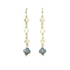 Clover Shapes with Coloured Glass Gold Drop Earrings - CE - 4844 - MGBL - Uneeka