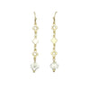 Clover Shapes with Coloured Glass Gold Drop Earrings - CE - 4844 - MGCL - Uneeka