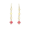 Clover Shapes with Coloured Glass Gold Drop Earrings - CE - 4844 - MGRD - Uneeka