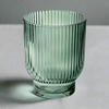 Coloured Ribbed Glass Tealight Holder - XCV01064 - FOREST - Uneeka