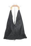 Coloured Suede Handbag - M589 - BLACK - Uneeka