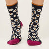 Colourful Leopard Print Socks - SPW731 - DARK NAVY - Uneeka
