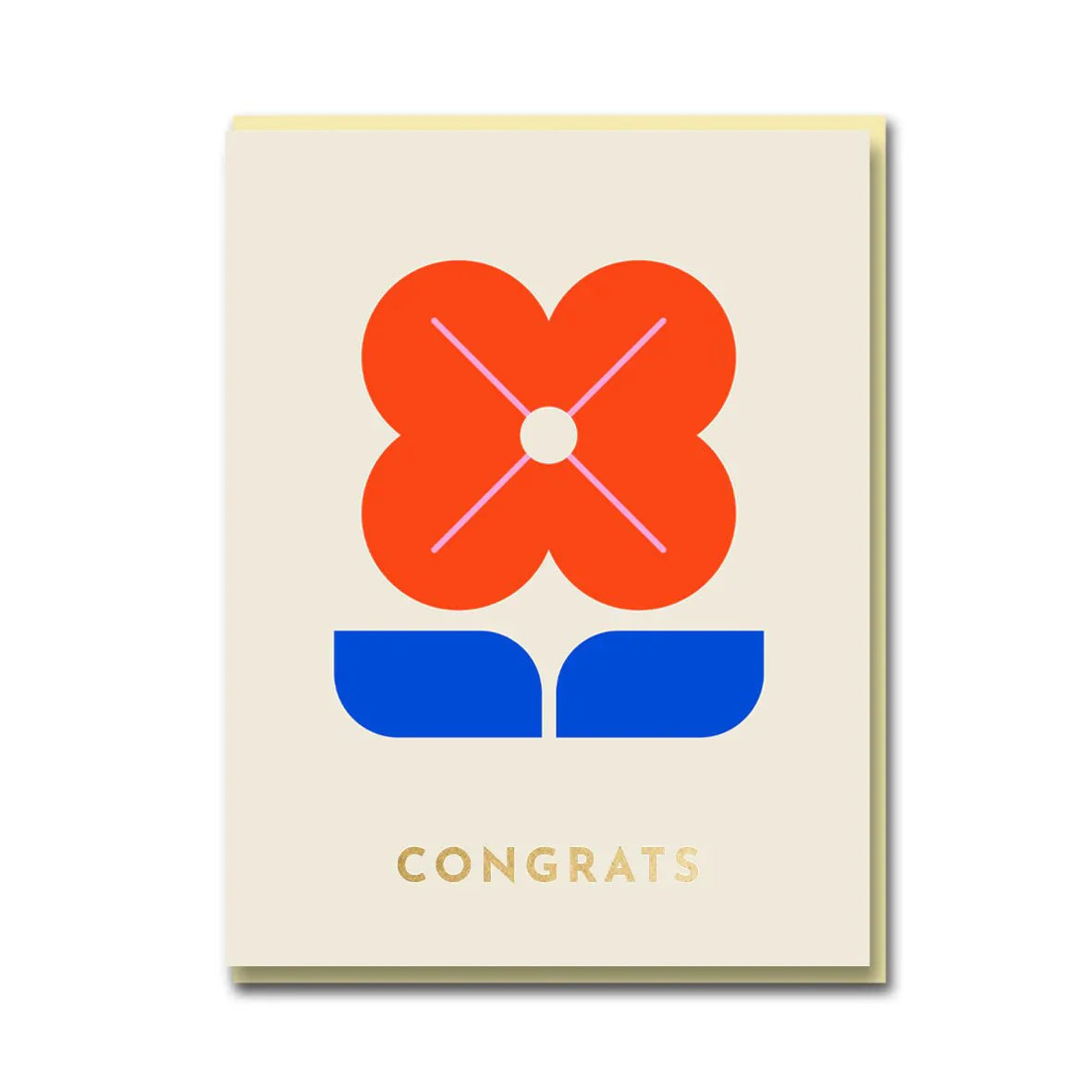 Congrats Red Flower Greetings Card - 3277 - Uneeka