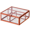 Copper Finish and Glass Multi Compartment Jewellery Box - JBX02 - Uneeka