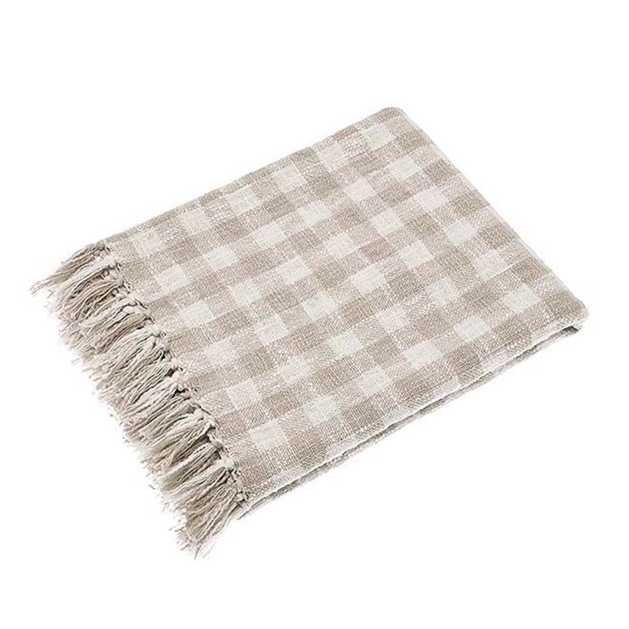Cotton Gingham Check Woven Throw - RTTGN - Uneeka