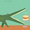 Crocodile With Cake Birthday Card - HCWB147 - Uneeka