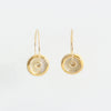 Crystal White Crackled Glass Hoop Gold Fill Earrings - 20GGP - CRYSTAL - Uneeka