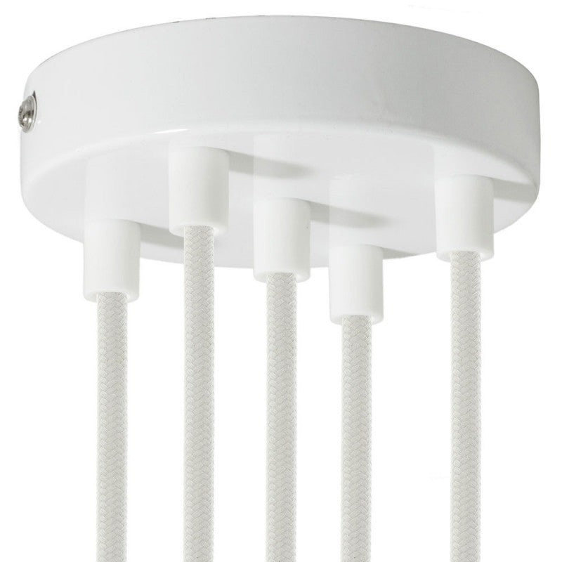 Cylindrical Metal Ceiling Rose Kit - 5 Outlets - KRM57SFVB - Uneeka