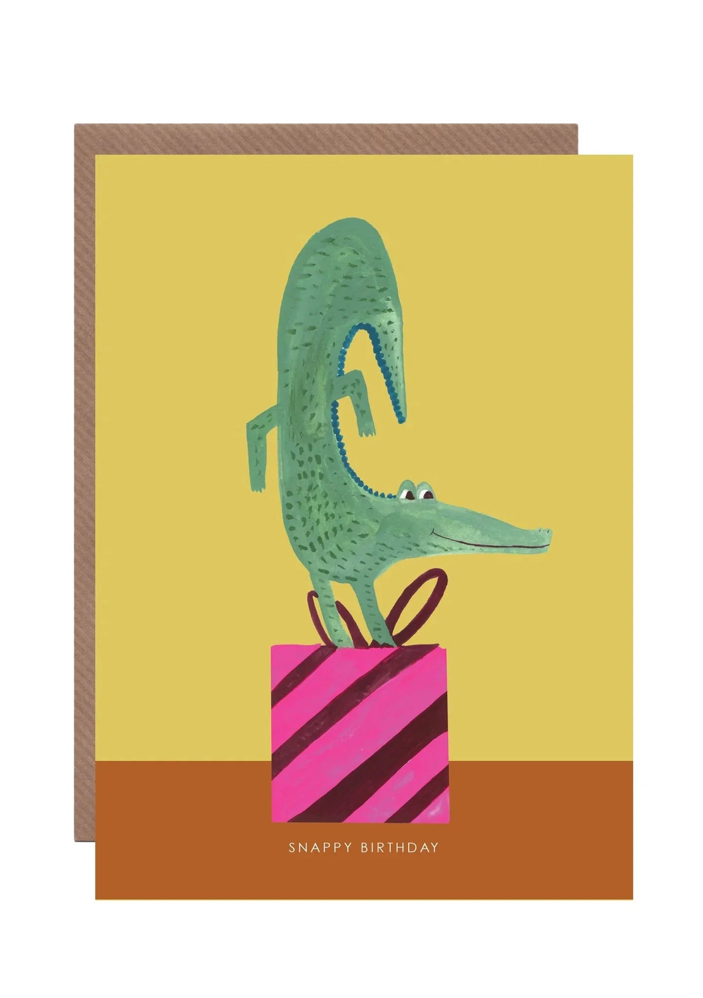 Dancing Croc With Present Snappy Birthday Card - HCWB214 - Uneeka