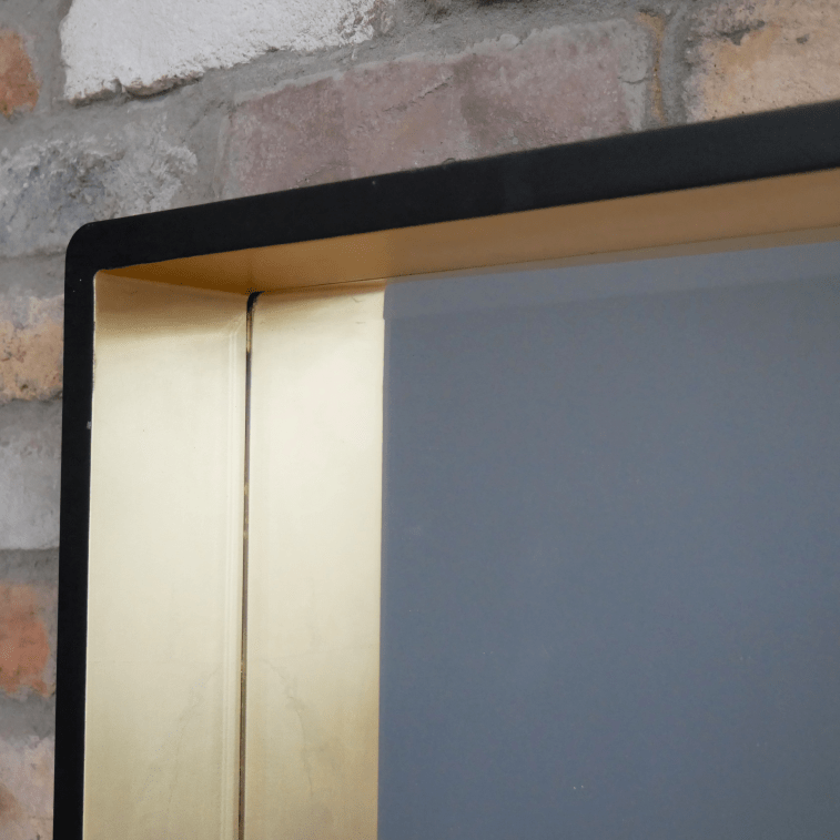 Deep Square Black & Gold Mirror - 6963 - Uneeka