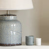 Distressed Blue Ceramic Table Lamp With Cream Linen Shade - YH872 - Uneeka