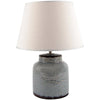 Distressed Blue Ceramic Table Lamp With Cream Linen Shade - YH873 - Uneeka
