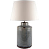 Distressed Blue Ceramic Table Lamp With Cream Linen Shade - YH872 - Uneeka