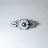 Duck Egg Blue Ceramic Knob with Filigree Backplate - 49.089DEB.AI.50 - Uneeka