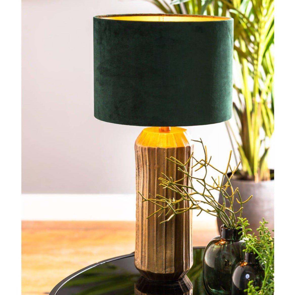 Emerald Green Velvet Lampshade - 2230051 - Uneeka