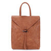 Faux Leather Backpack with Carry Handle - 12202 - BROWN - Uneeka