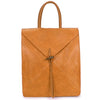 Faux Leather Backpack with Carry Handle - 12202 - YELLOW - Uneeka