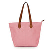 Faux Leather Hand Bag with Contrasting Handle and Zip - 288 - 1 - ROSE - Uneeka