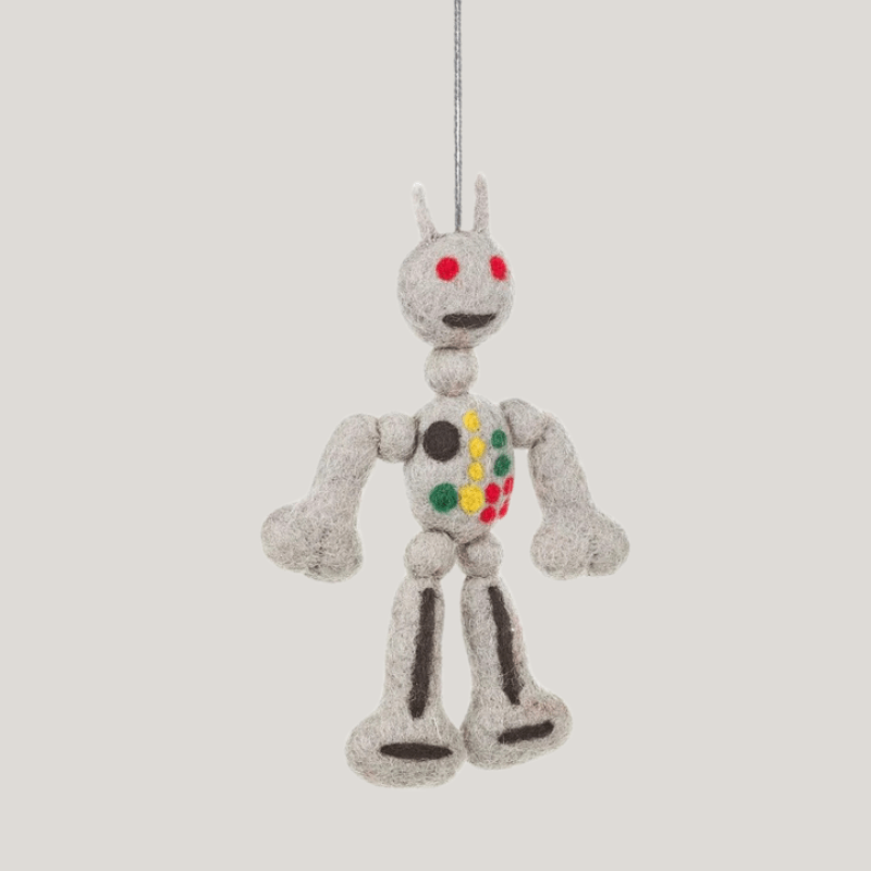 Felt Robbie the Robot - Handmade Wool Retro Decoration | Uneeka