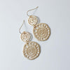Filigree Double Circle Drop Earrings - CE - 10402 MG - Uneeka