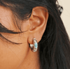 Floral Cloisonné Hoop Earrings - 66160 - Uneeka