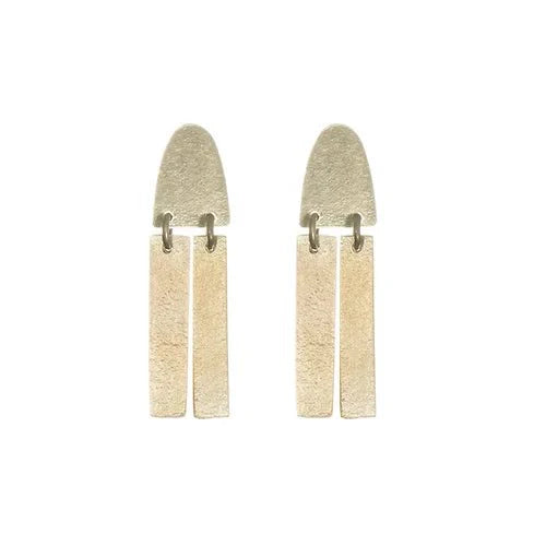 Fringe Duo Statement Stud Earrings - HB518003 - Uneeka