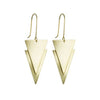 Geometric Brass Double Triangle Earrings - H - B - 336003 - Uneeka