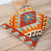 Geometric Warm Tone Hand Loom Kilim Cushion - CC317 - Uneeka
