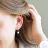 Glass Pearl Huggie Hoop Earrings - 50338 - Uneeka