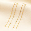 Gold Bar & Hanging Chain Drop Earrings - 78195 - Uneeka