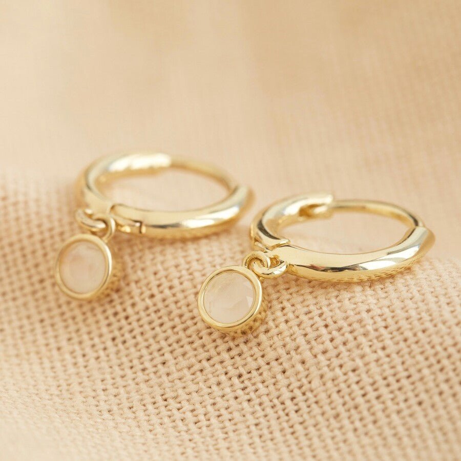 Gold Birthstone Huggie Hoops - 46282 - Uneeka