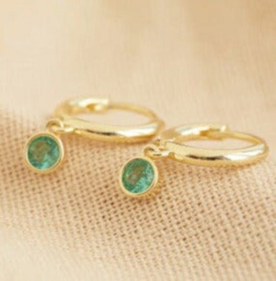 Gold Birthstone Huggie Hoops - 46284 - Uneeka