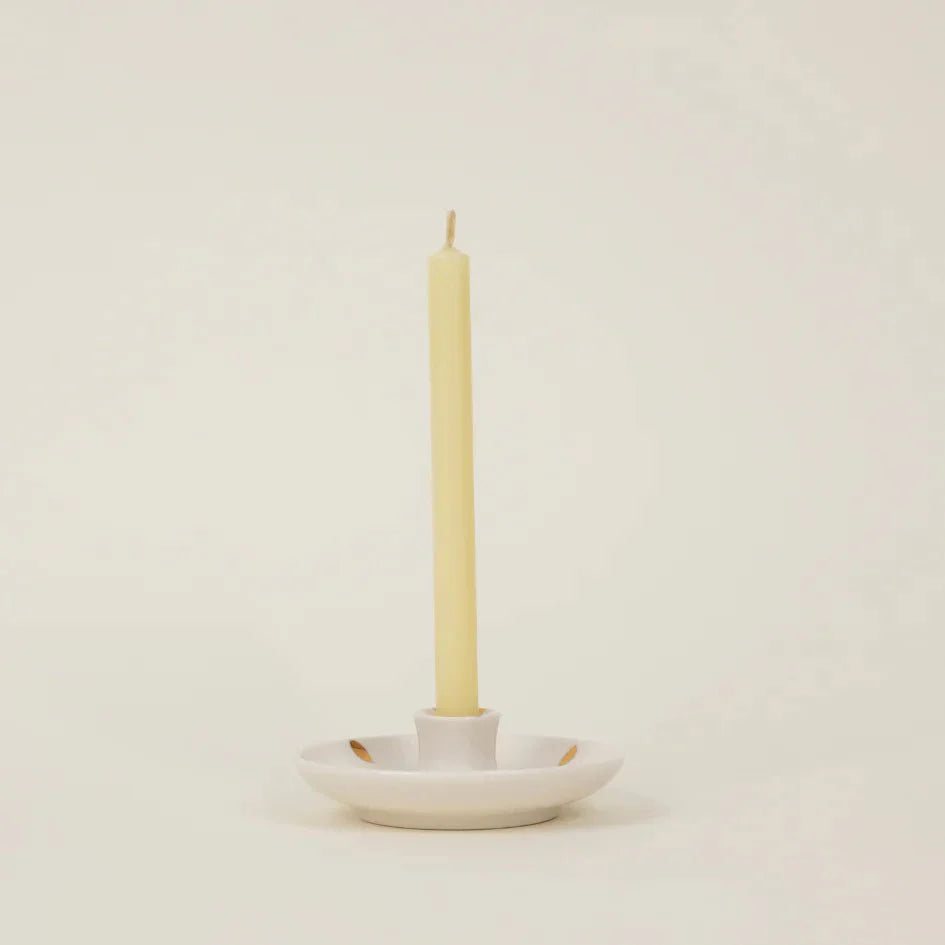 St Eval Gold Brushmarks Mini Candle Holder - F01351 - Uneeka