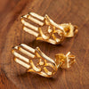 Gold Finish Hamsa Earrings - ER2GO - Uneeka