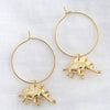 Gold Stegosaurus Dinosaur Hoop Earrings - 32300 - Uneeka
