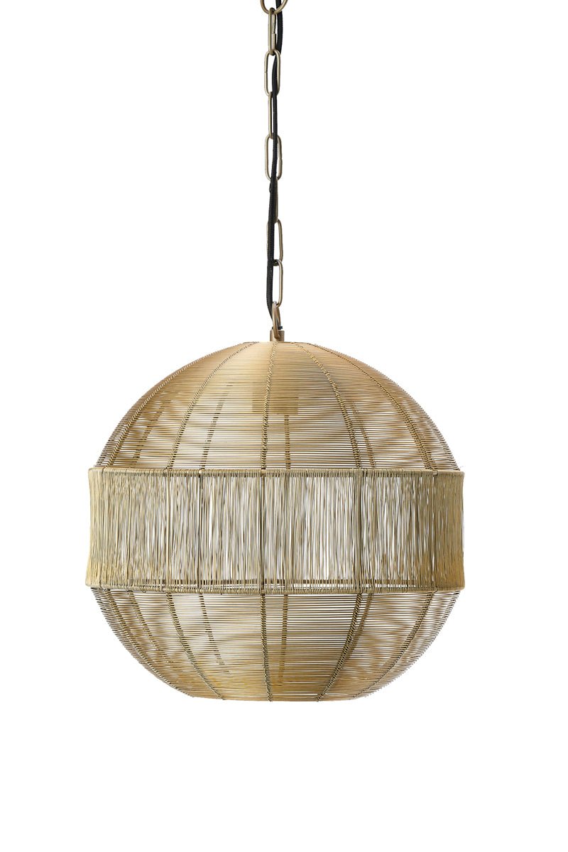 Gold Wire Sphere Hanging Lamp* - 2953185 - Uneeka