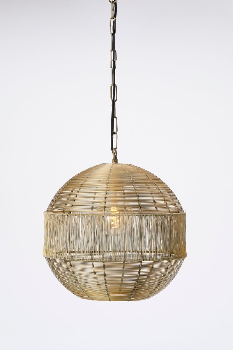 Gold Wire Sphere Hanging Lamp* - 2953185 - Uneeka