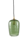 Green & Gold Textured Glass Hanging Lamp - 2967576 - Uneeka